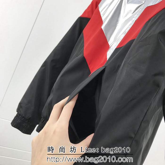CHANEL香奈兒 18ss秋冬新款 復古撞色拼接 銀紅黑三色拼接棉服 情侶款 ydi1348